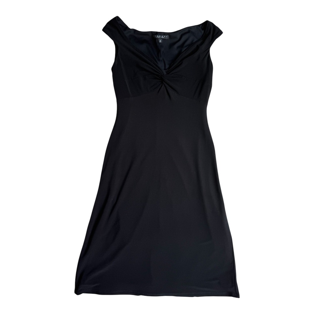 Laundry by Shelli Segal Black Twist Front Cocktail Dress L4453 Womens Size 2